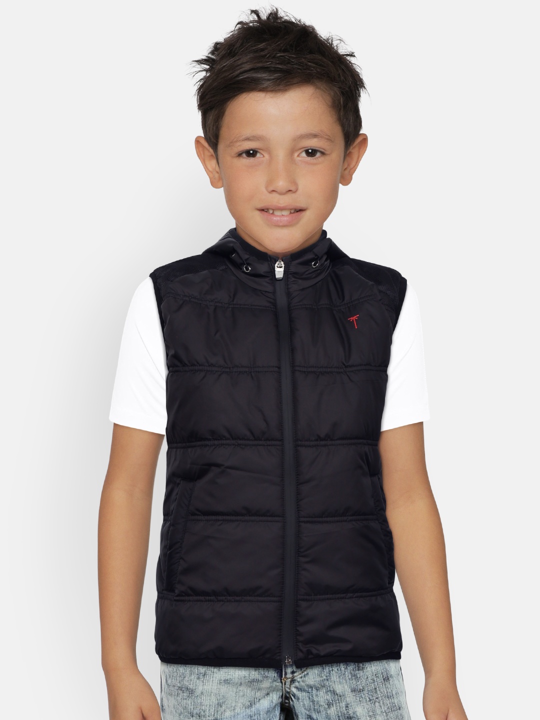 

Palm Tree Boys Black Solid Hooded Padded Jacket