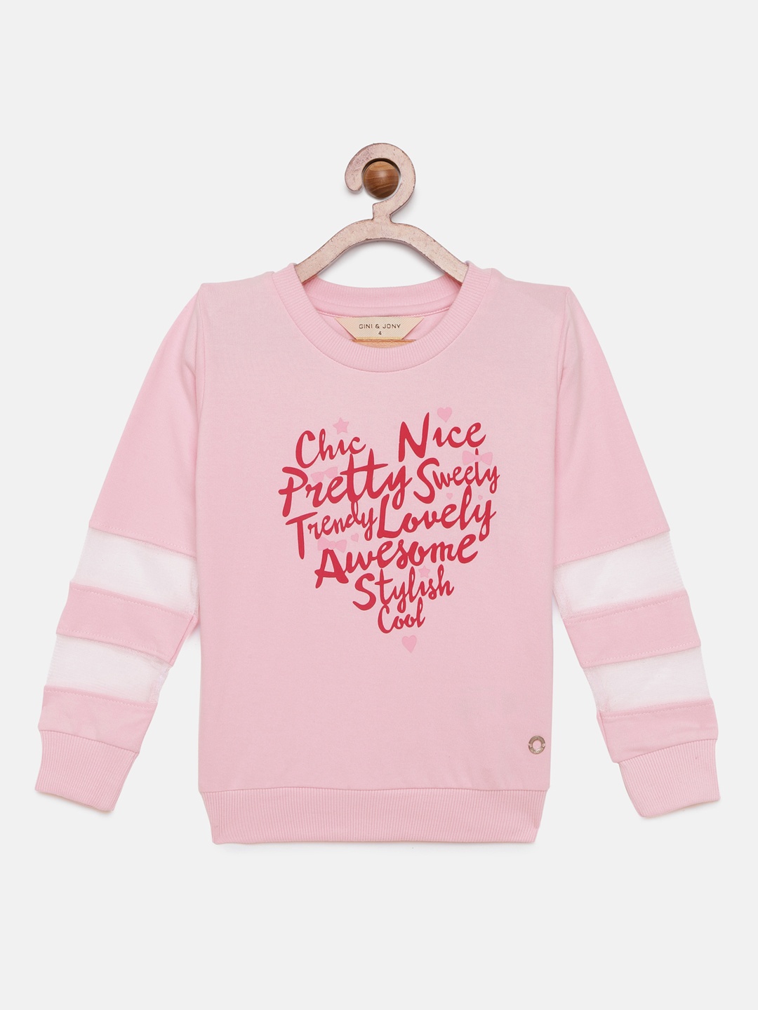

Gini and Jony Girls Pink Printed Sweatshirt