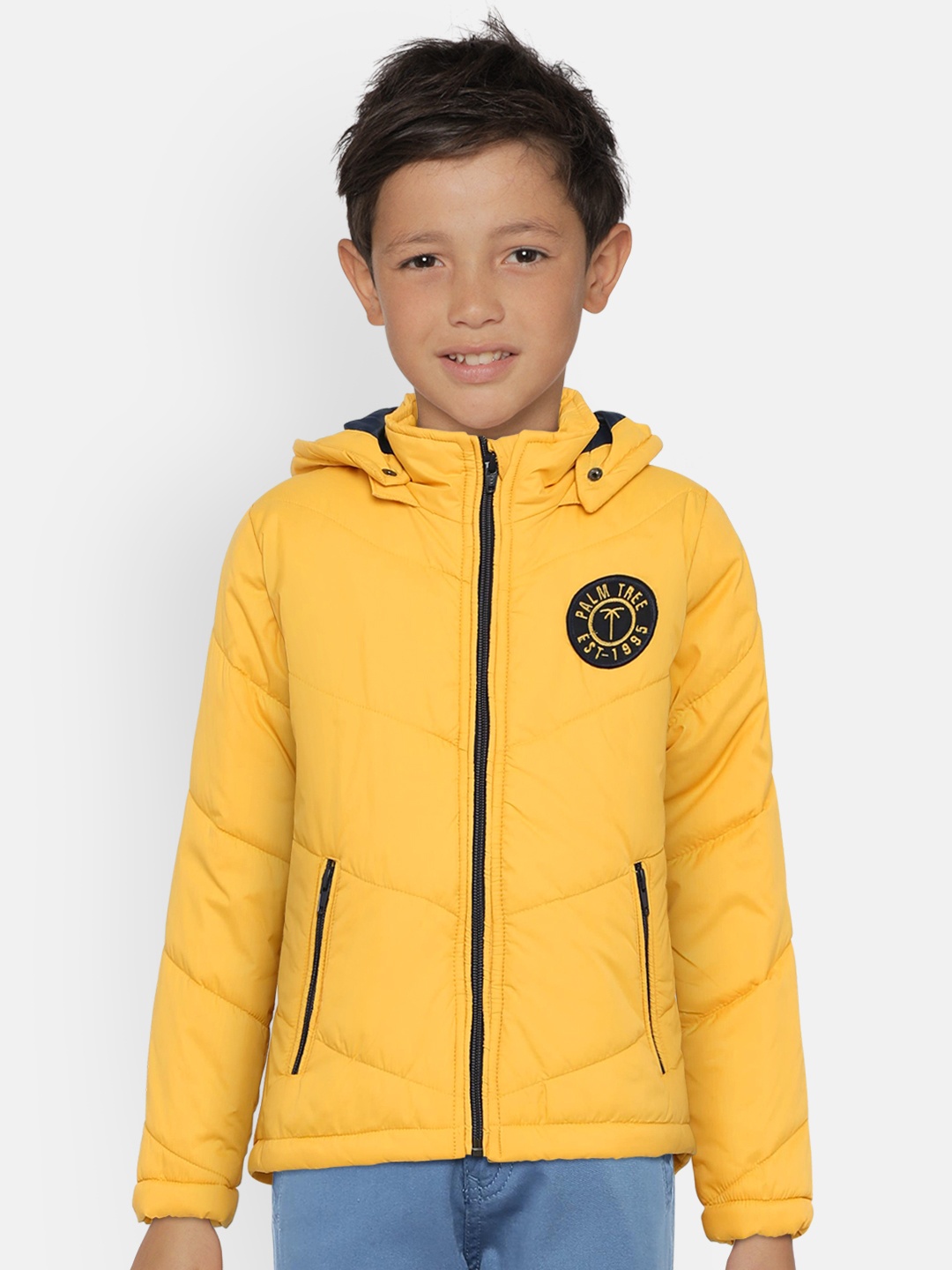 

Palm Tree Boys Yellow Solid Puffer Jacket