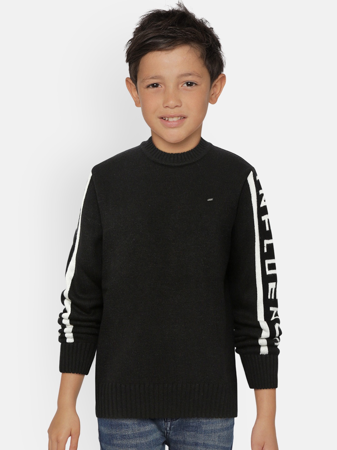 

Gini and Jony Boys Black Solid Pullover Sweater