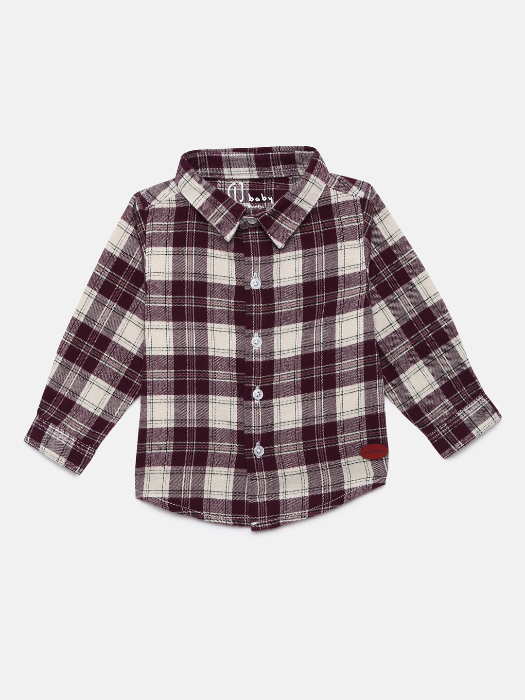 

Gini and Jony Boys Maroon & Off-White Regular Fit Checked Casual Shirt