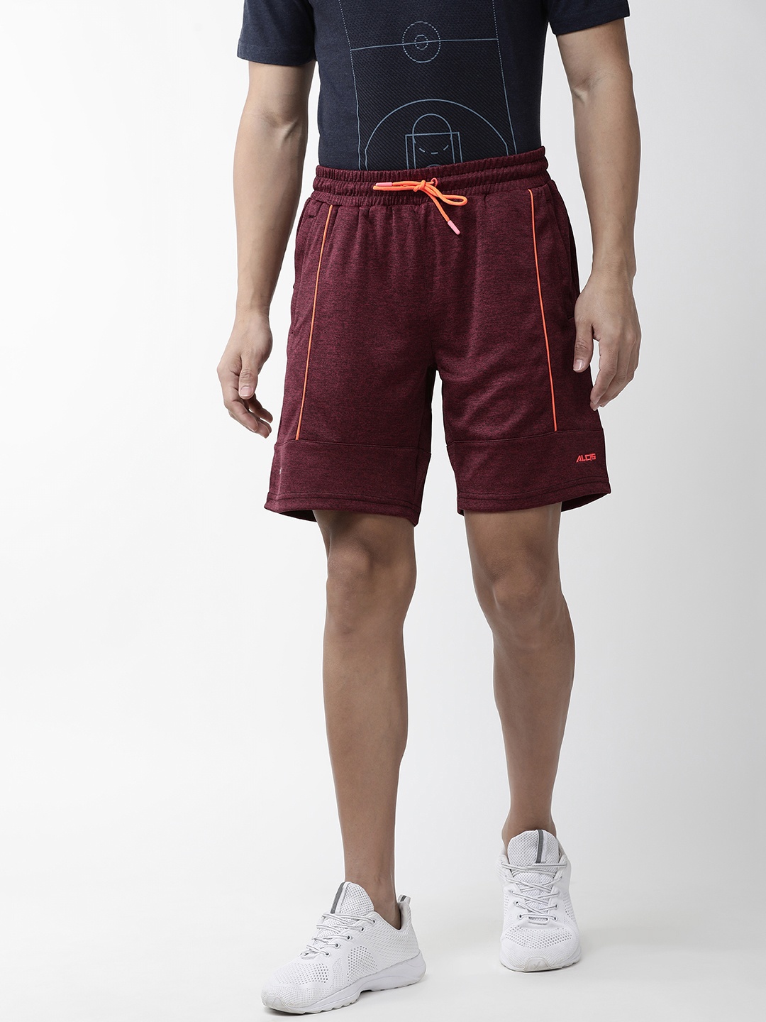 

Alcis Men Maroon Solid Slim Fit Sports Shorts