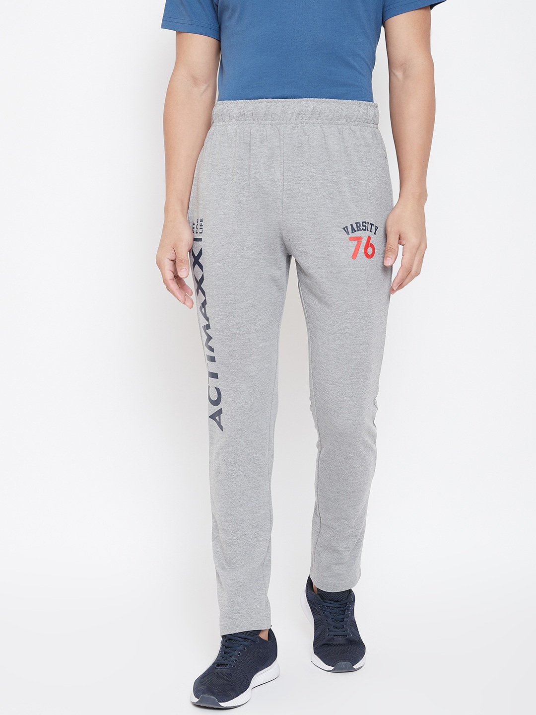 

ACTIMAXX Men Grey Melange Tapered Fit Signature Track Pants