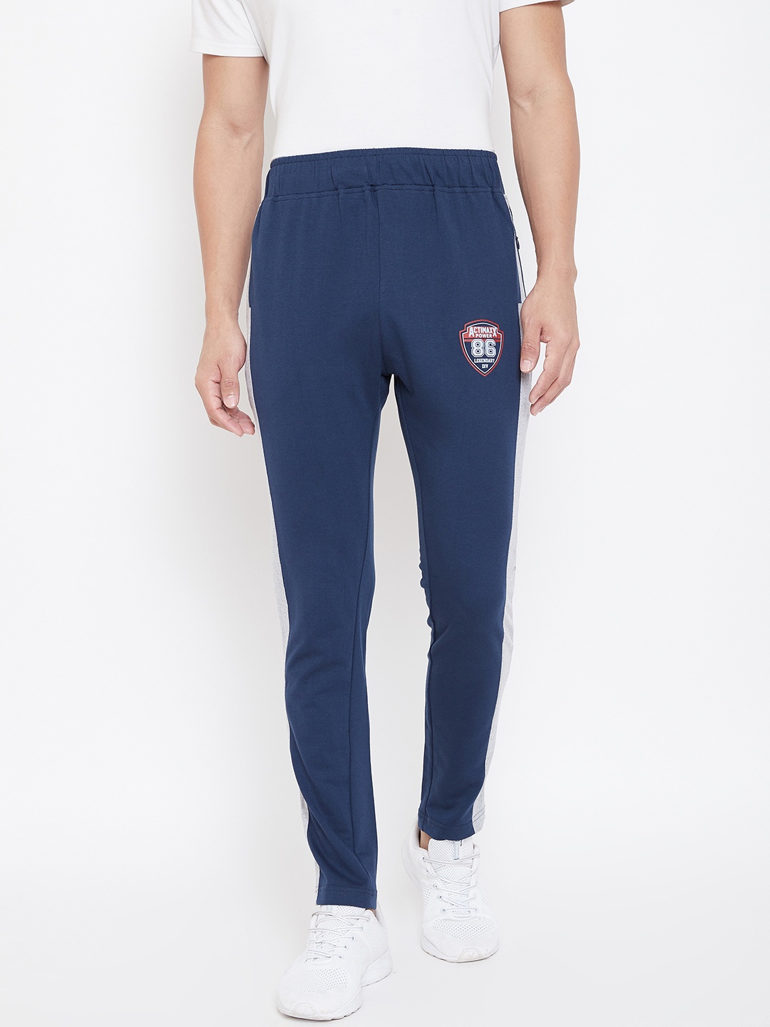 

ACTIMAXX Men Navy Blue Tapered Fit Modern Track Pants