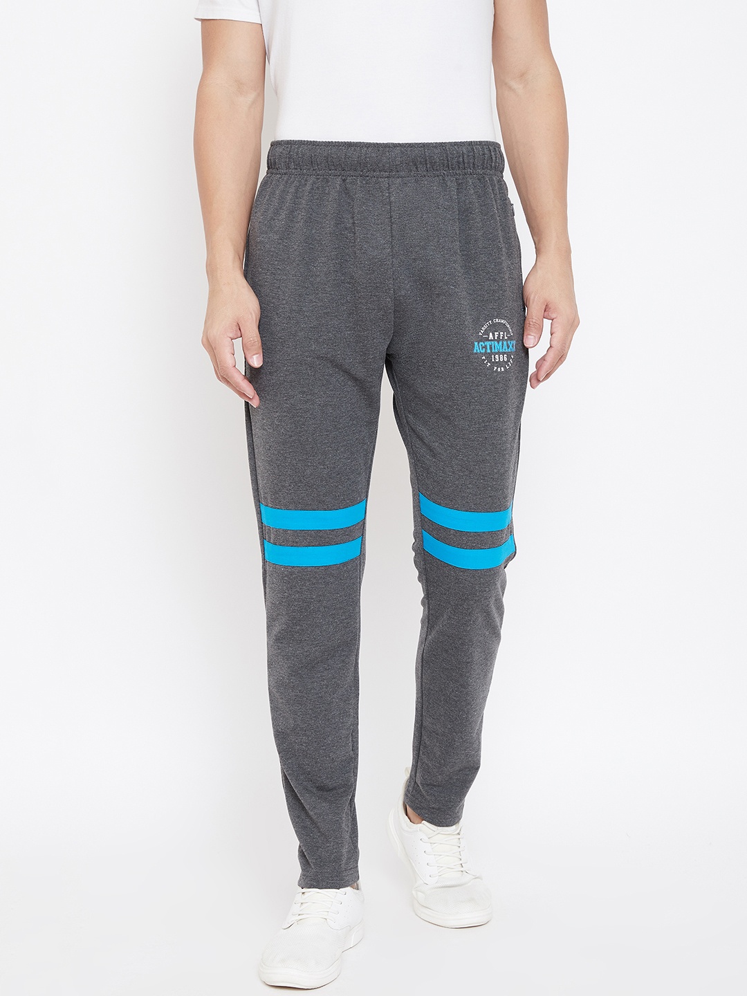 

ACTIMAXX Men Charcoal Grey Tapered Fit Fashion Track Pants