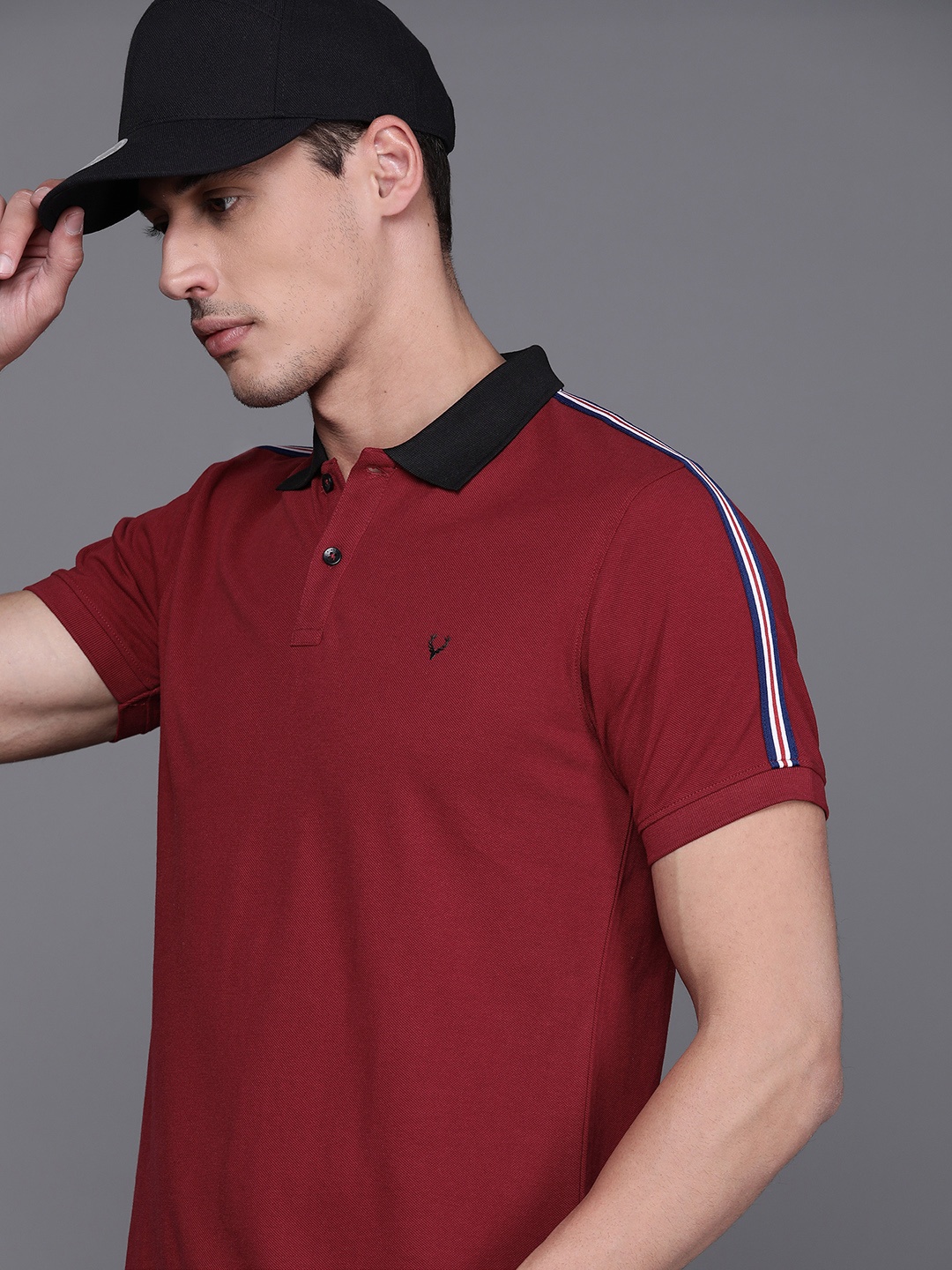 

Allen Solly Sport Men Maroon Solid Polo Collar T-shirt