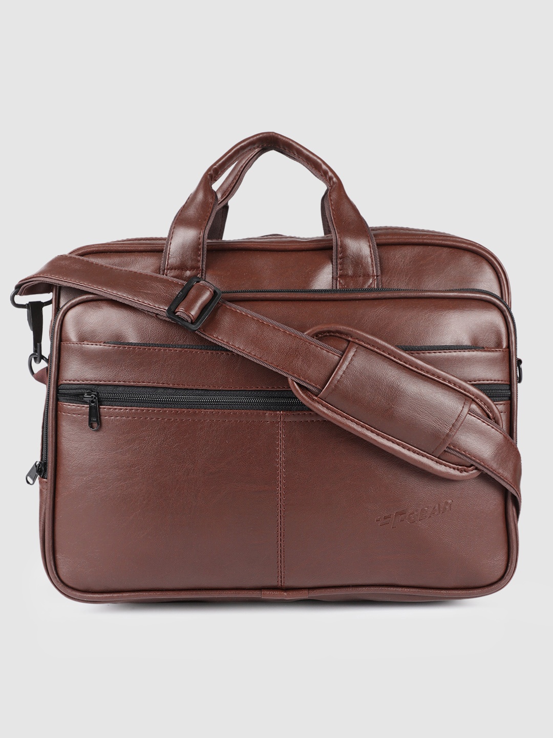 

F Gear Unisex Tan Brown Hamilton Solid Laptop Bag