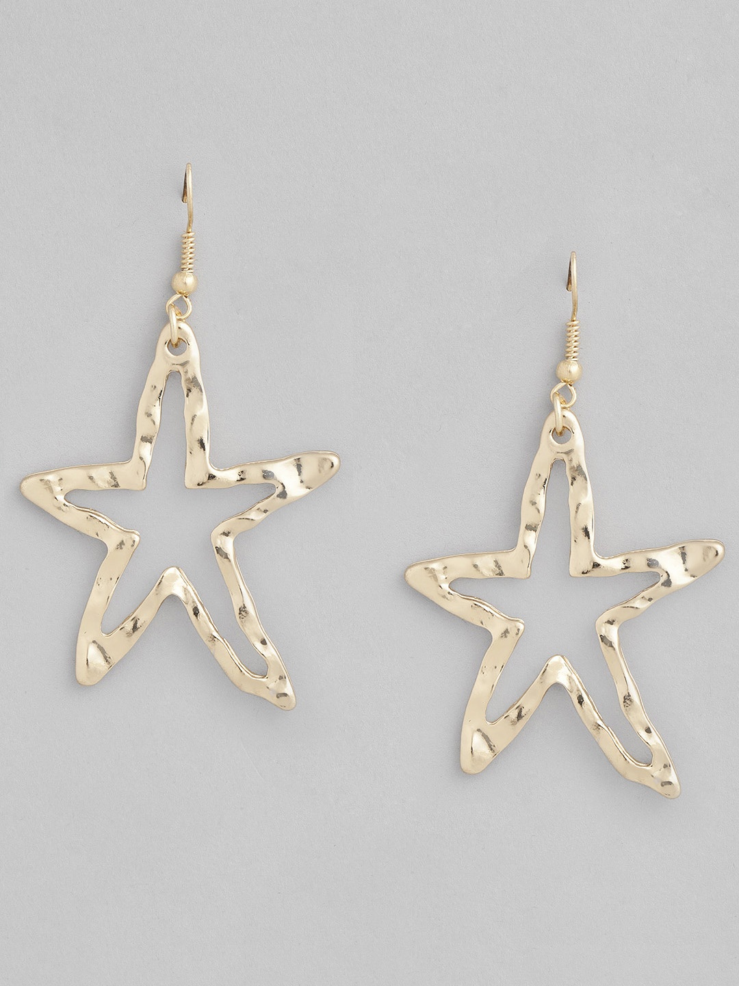 

justpeachy Gold-Toned Star Shaped Drop Earrings