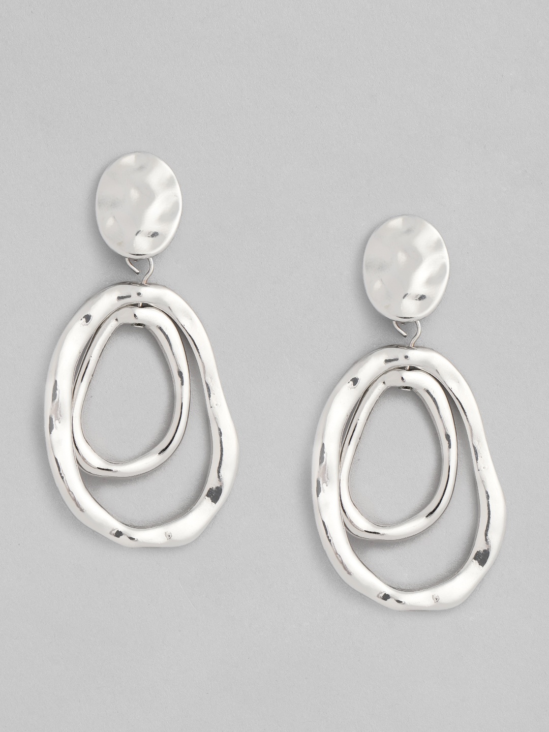 

justpeachy Silver-Plated Quirky Drop Earrings