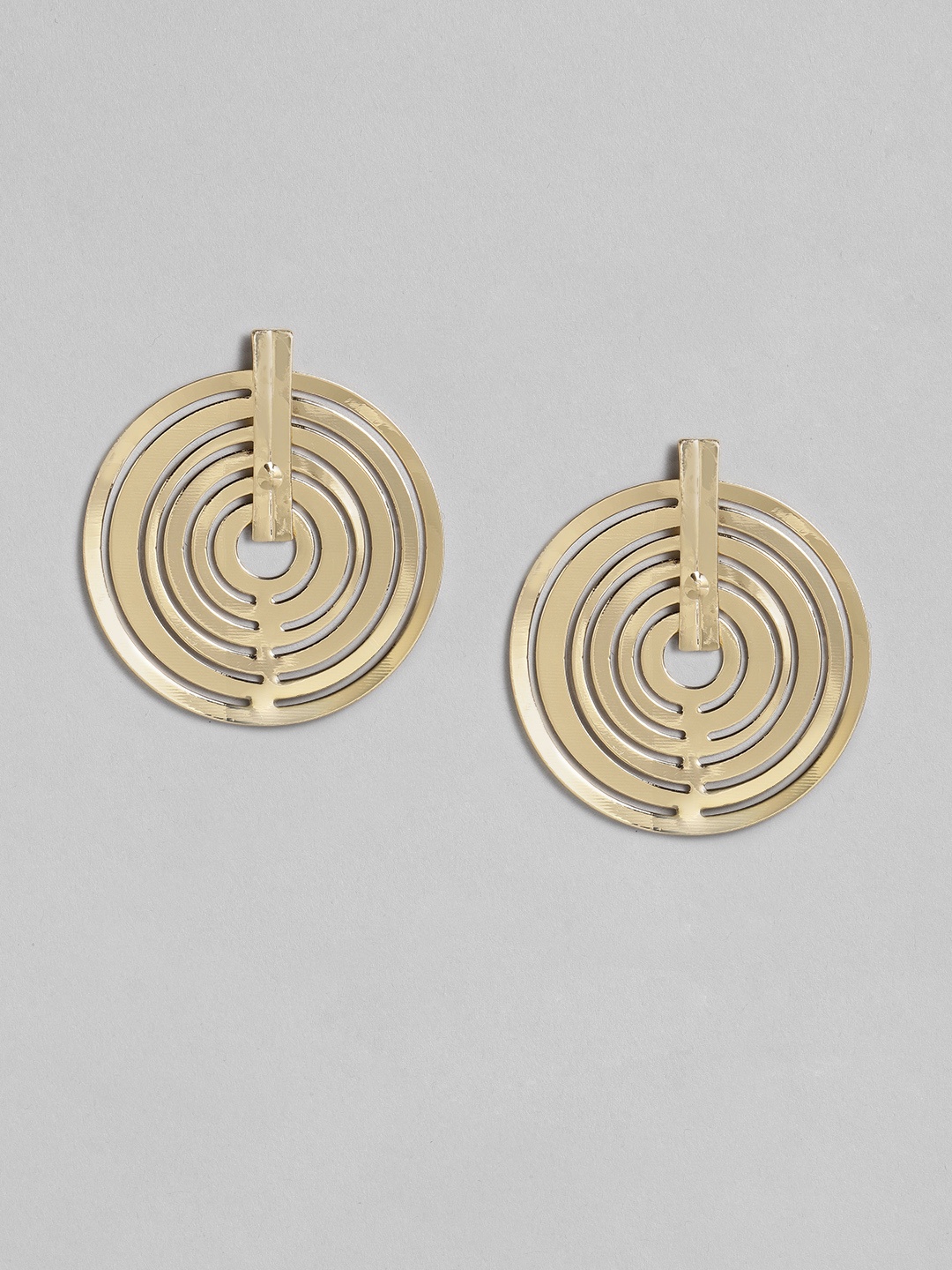 

justpeachy Gold-Plated Circular Drop Earrings