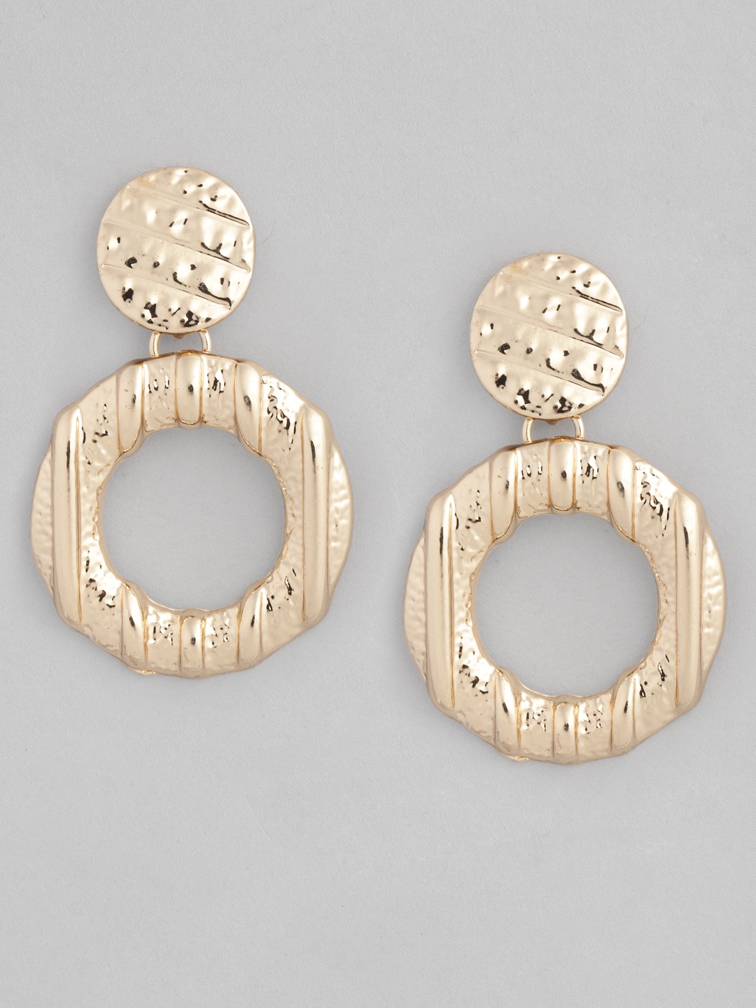 

justpeachy Gold-Plated Circular Drop Earrings