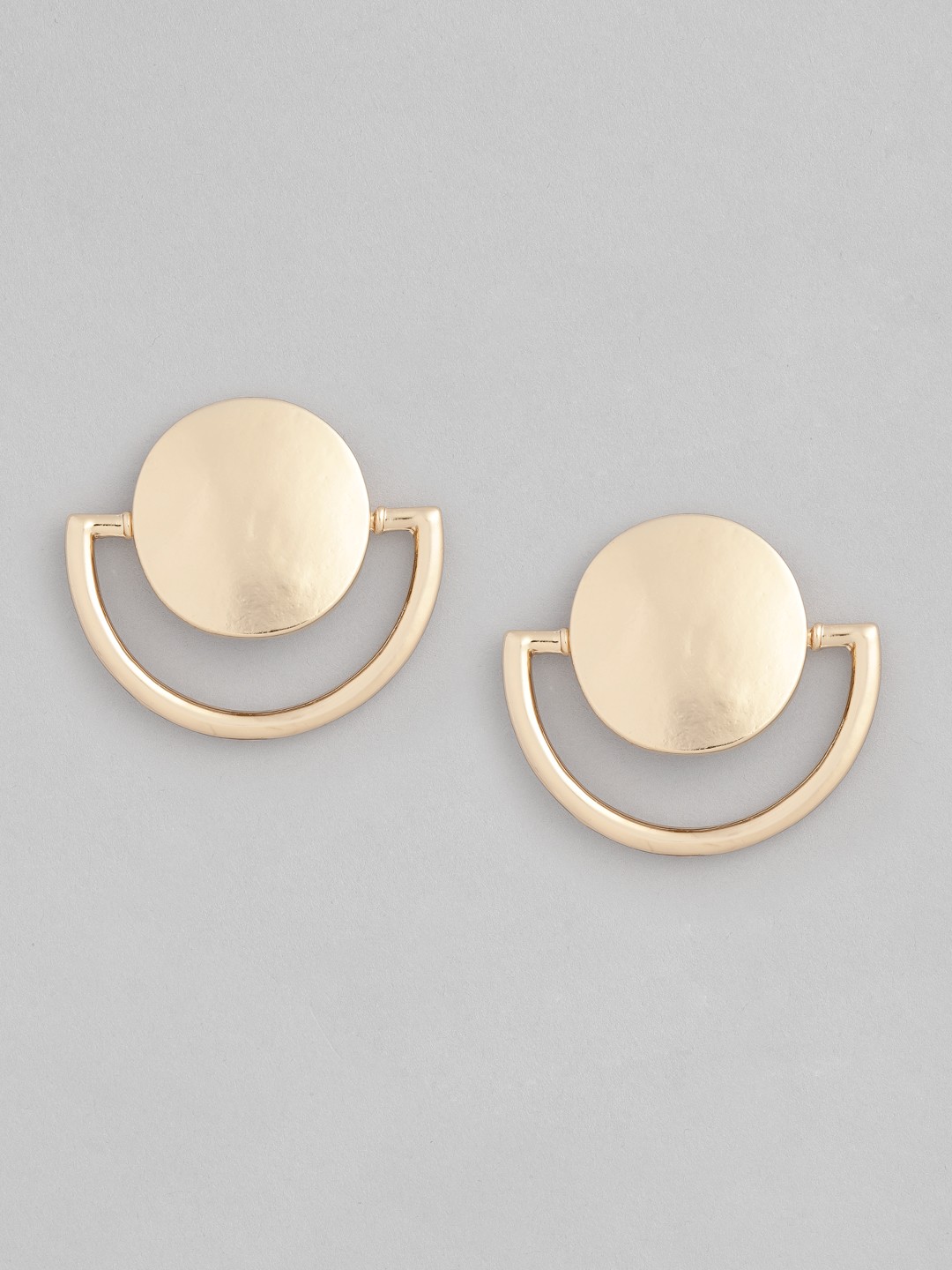 

justpeachy Gold-Plated Circular Drop Earrings