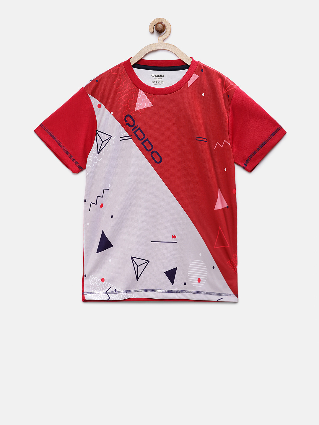 

QIDDO Boys Red Printed Round Neck T-shirt