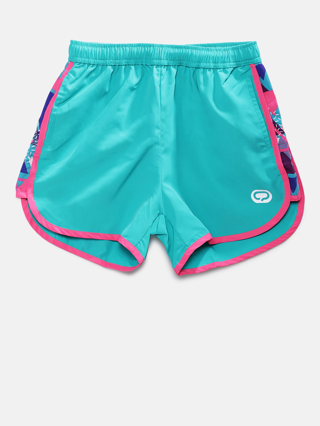 

QIDDO Girls Turquoise Blue Solid Regular Fit Sports Shorts