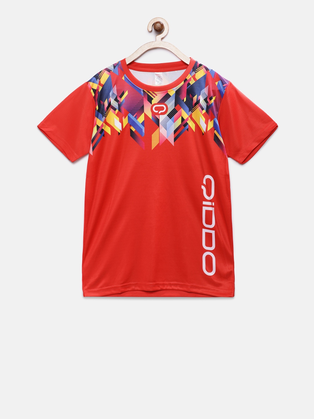 

QIDDO Boys Red Solid Round Neck T-shirt