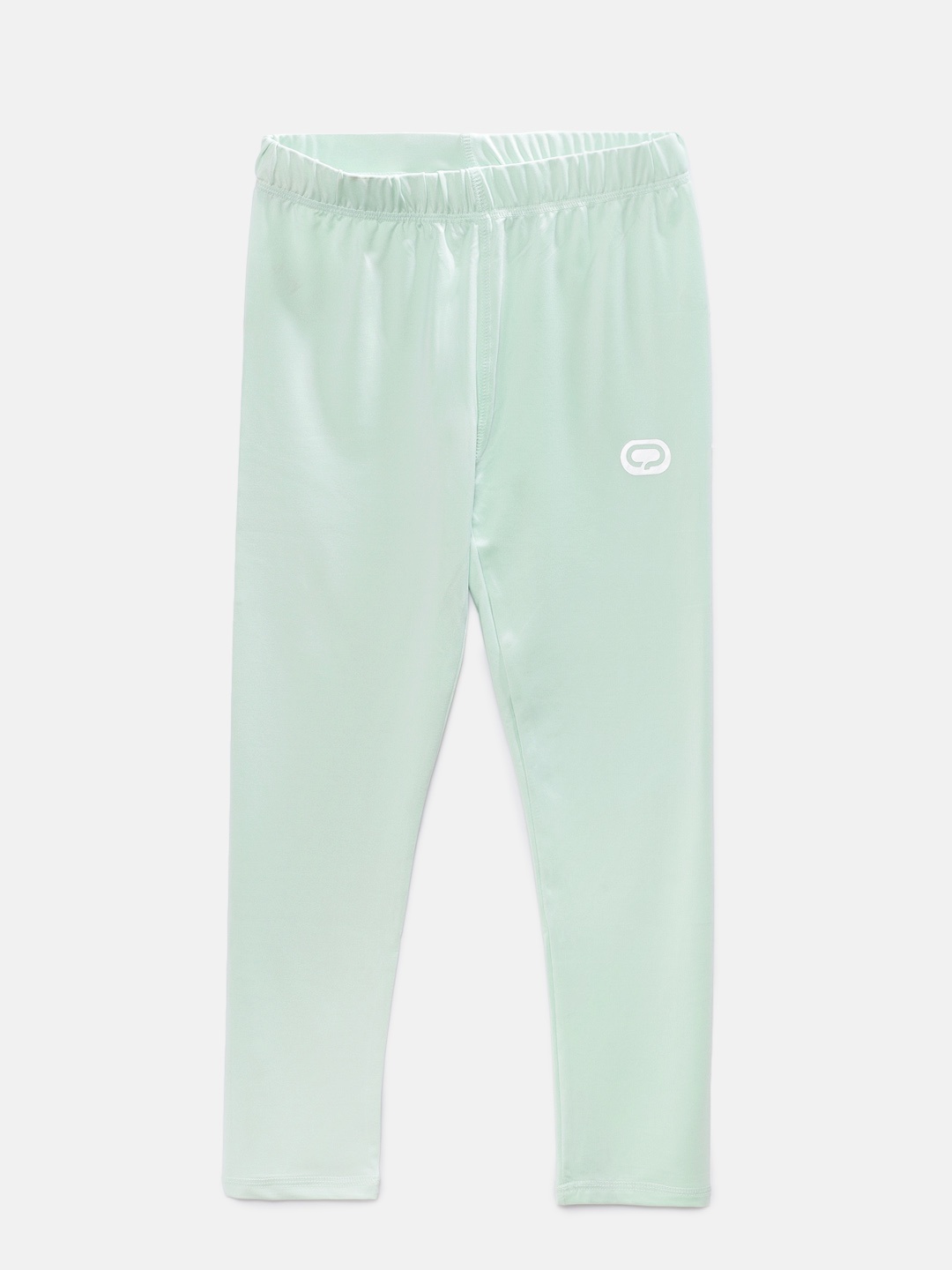 

QIDDO Girls Green Solid Ankle-Length Leggings