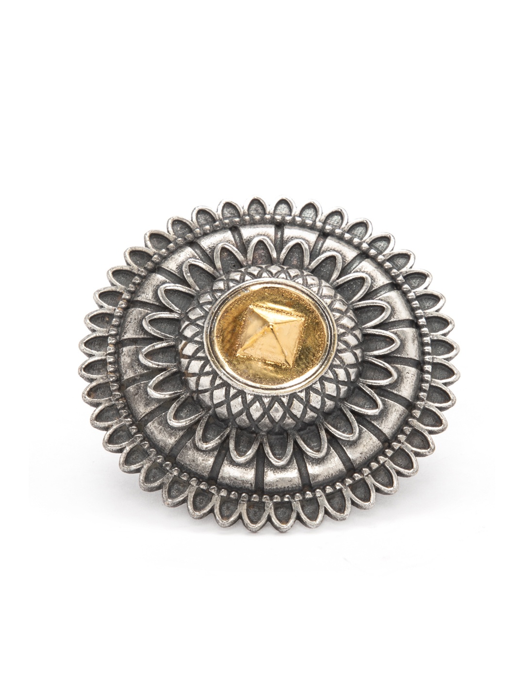 

Rubans Women Oxidised Silver-Plated Finger Ring
