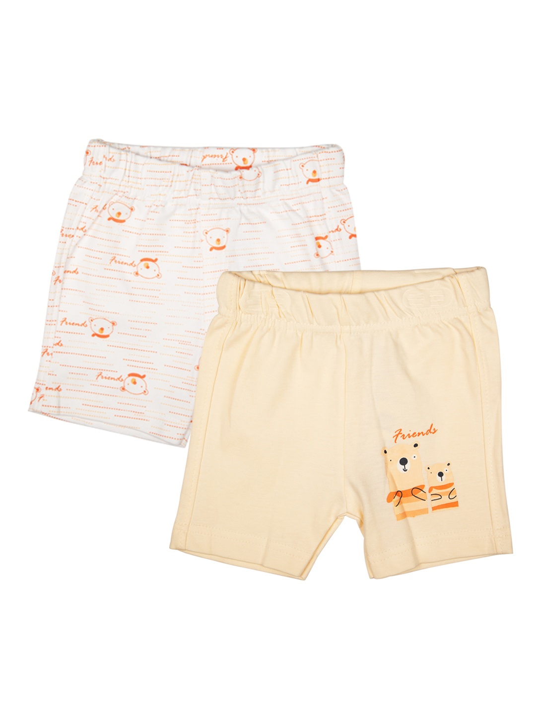 

MeeMee Kids Pack of 2 Printed Regular Fit Shorts, Orange