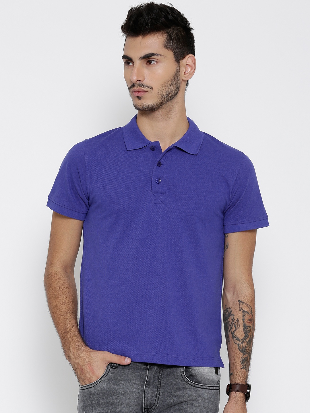 

American Crew Blue Polo T-shirt