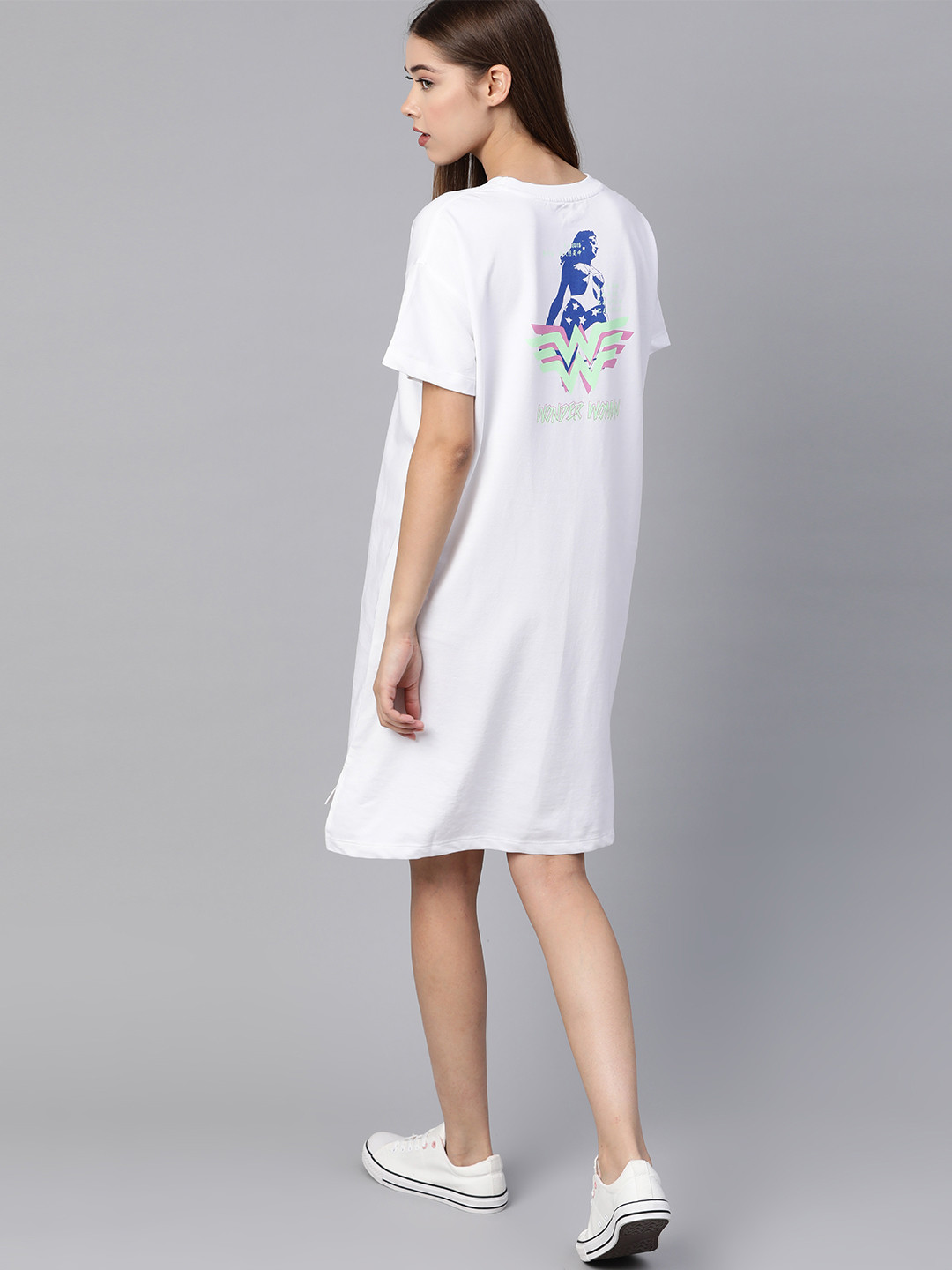 

Kook N Keech Wonder Woman White Printed Back T-shirt Dress
