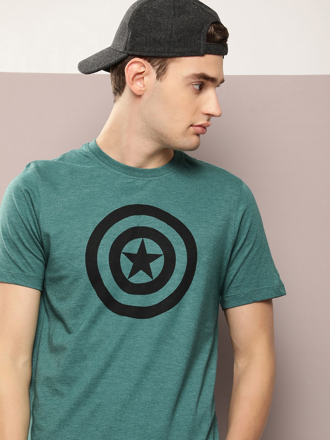 

Kook N Keech Marvel Captain America Printed T-shirt, Green