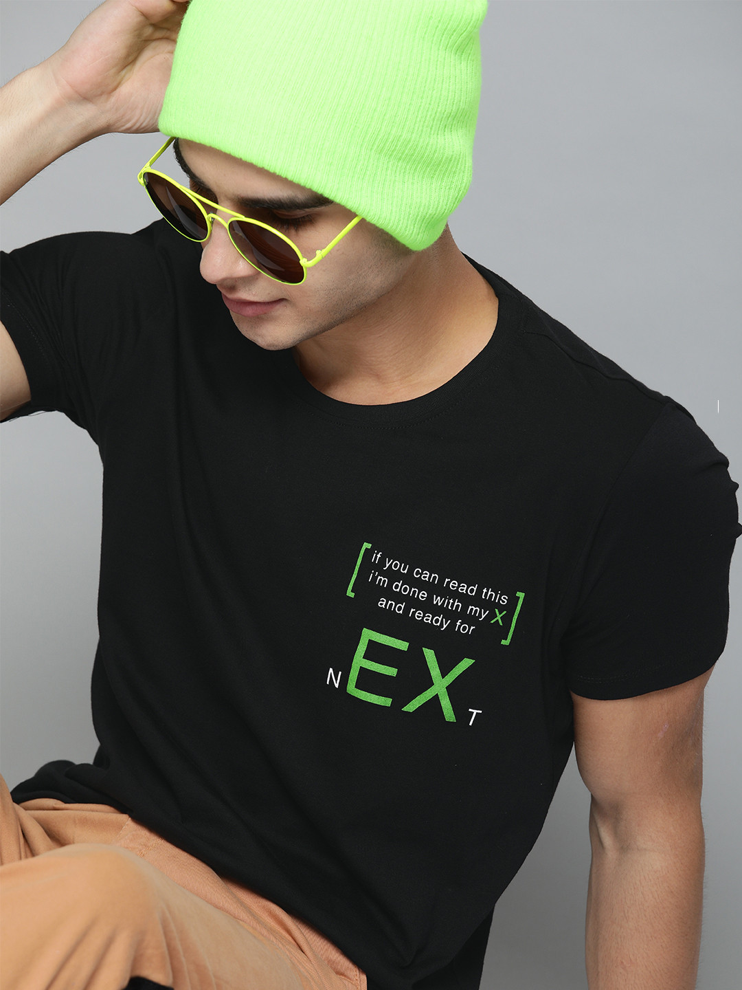

Kook N Keech Men Black Printed Round Neck Pure Cotton T-shirt