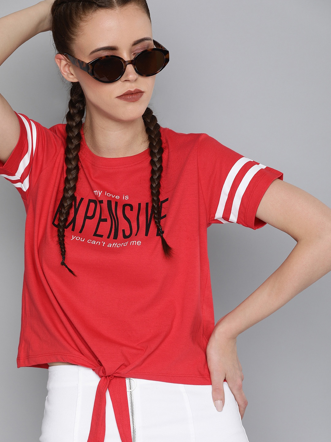 

Kook N Keech Women Red Printed Round Neck T-shirt