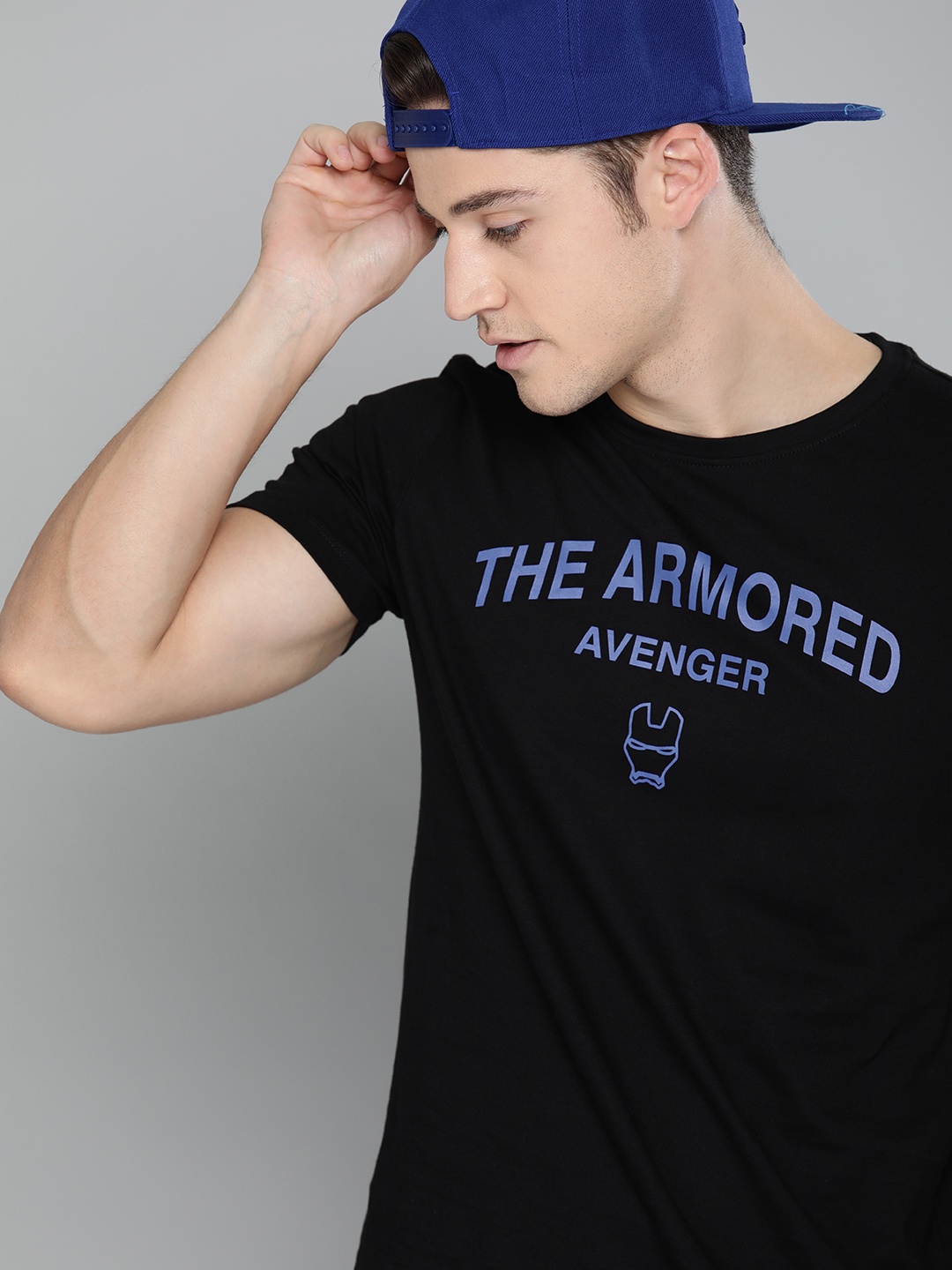 

Kook N Keech Marvel Men Black Printed Round Neck Pure Cotton T-shirt
