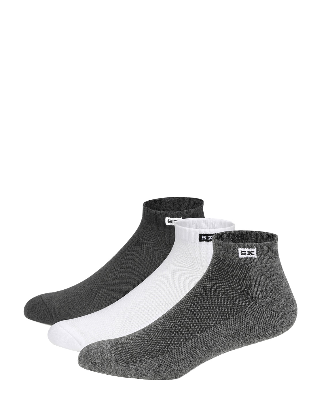 

Supersox Men Pack of 3 Solid Half Terry Cushion Sneaker-Length Socks, White