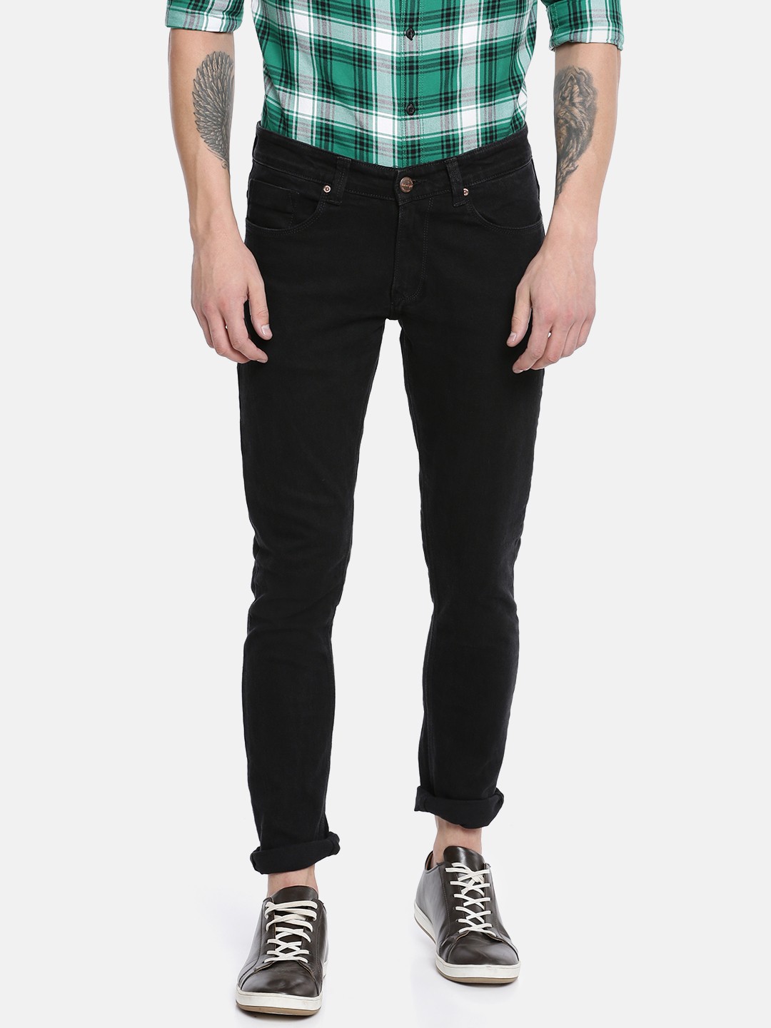 

SPYKAR Men Black Skinny Ultra Slim Fit Low-Rise Clean Look Stretchable Jeans