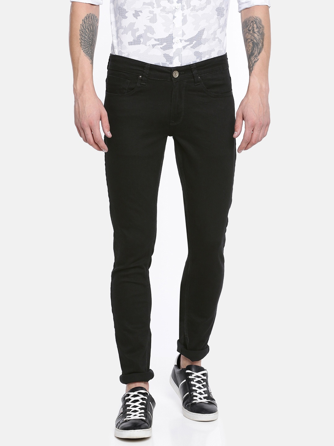 

SPYKAR Men Black Narrow Skinny Fit Low-Rise Clean Look Stretchable Jeans