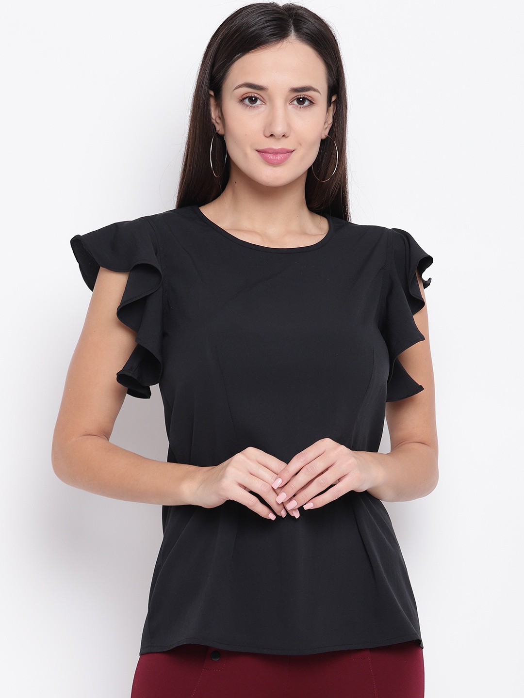 

Karmic Vision Women Black Solid Regular Top