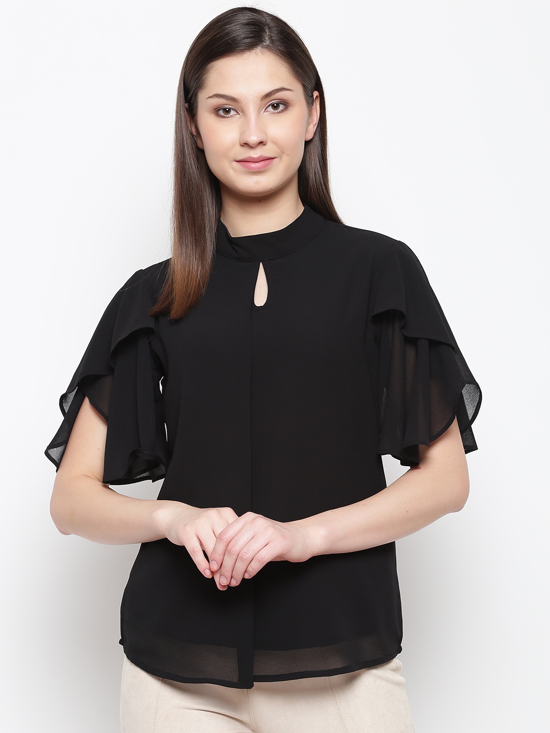

Karmic Vision Women Black Solid Top