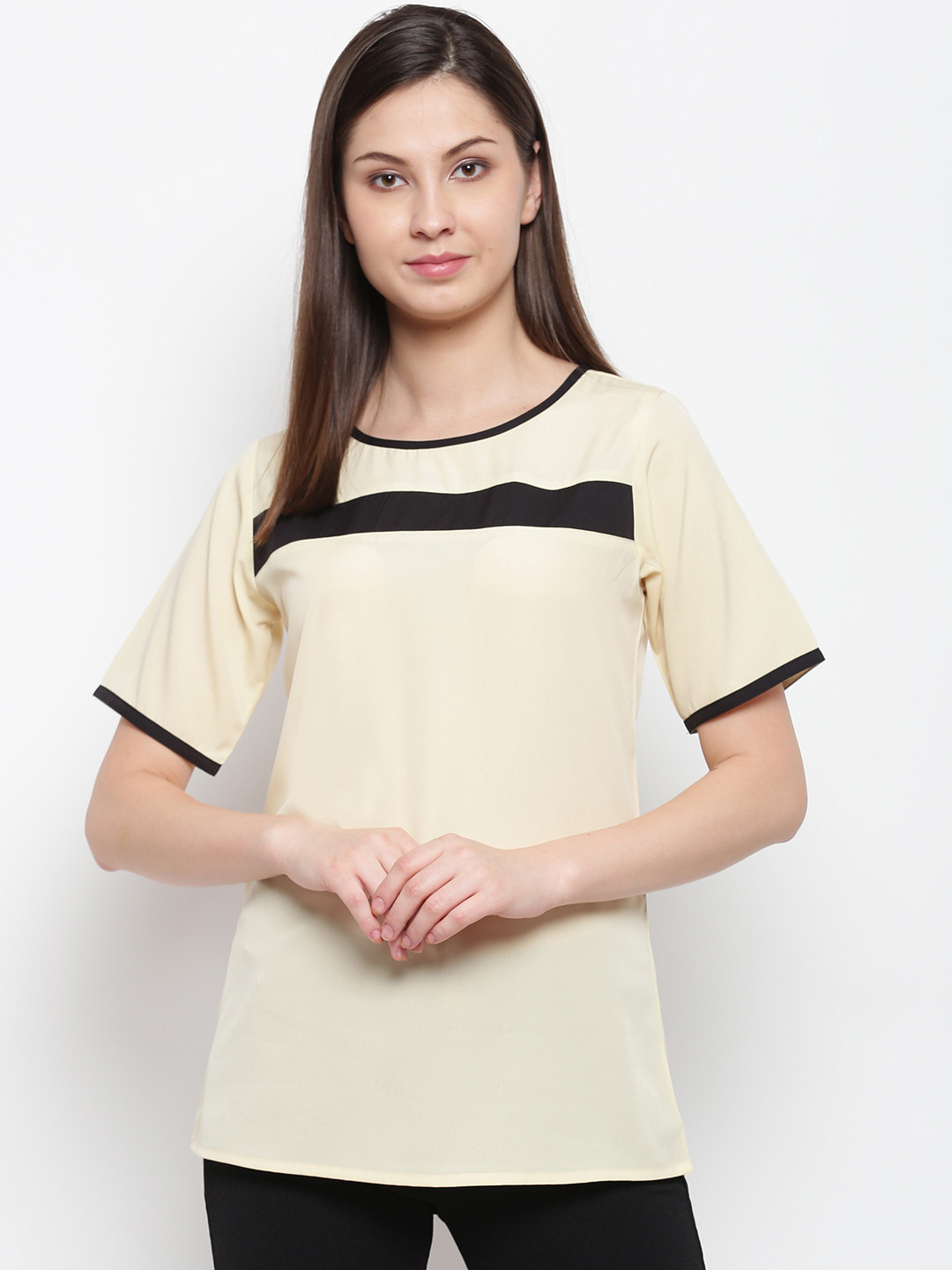 

Karmic Vision Women Yellow Solid Top