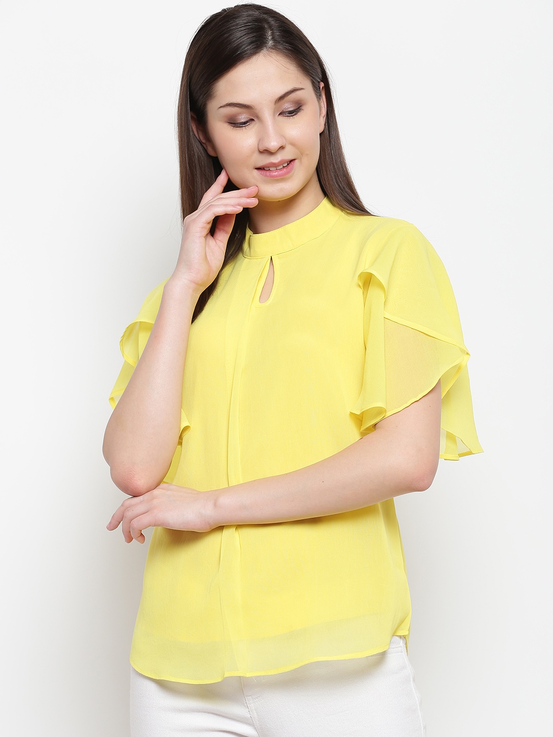 

Karmic Vision Women Yellow Solid Top