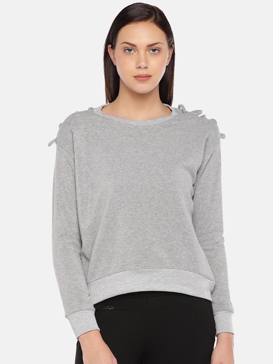 

London Rag Women Grey Solid Sweatshirt