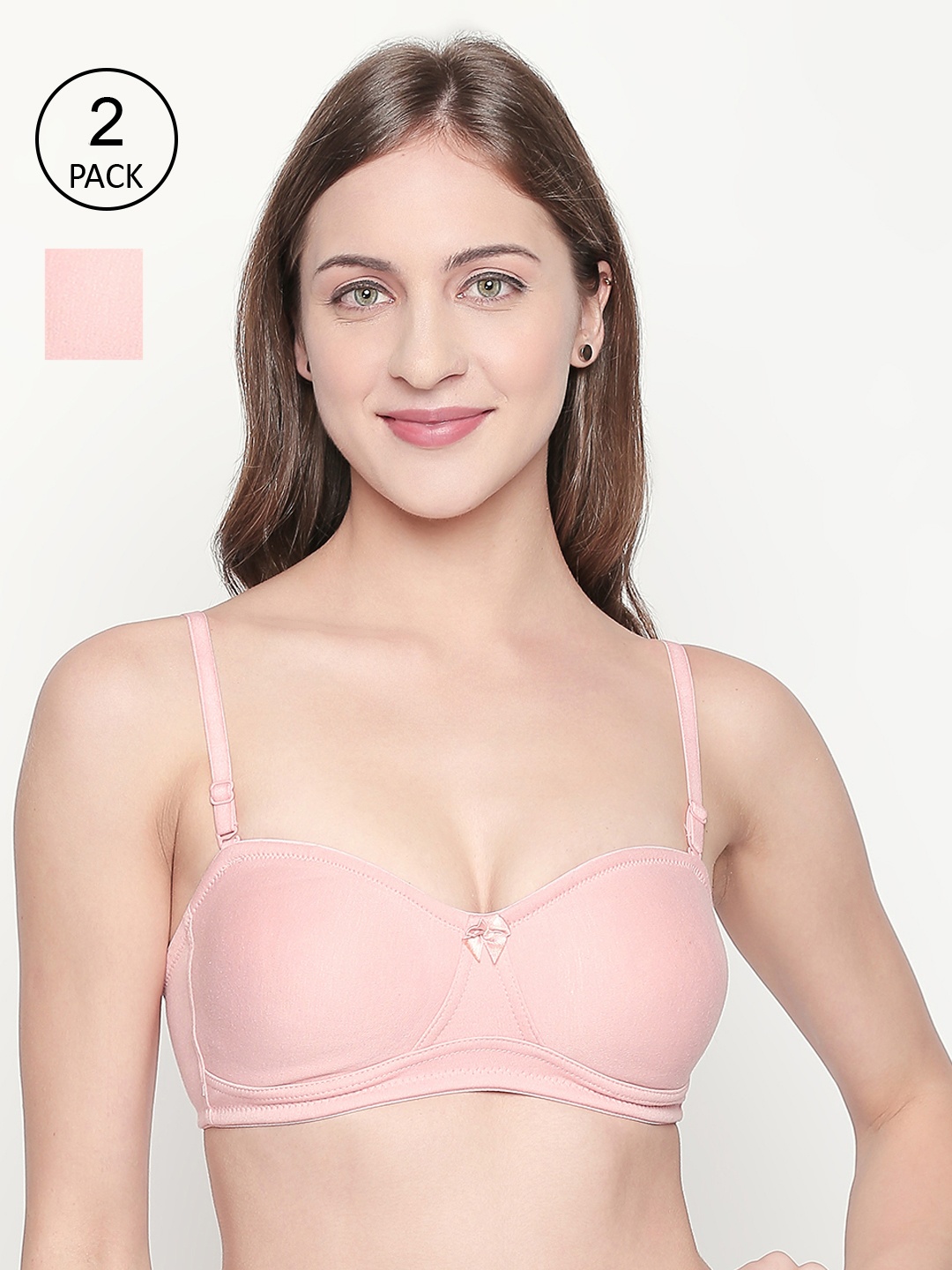 

Lady Love Peach-Coloured Solid Non-Wired Non Padded Balconette Bra LLBR8082