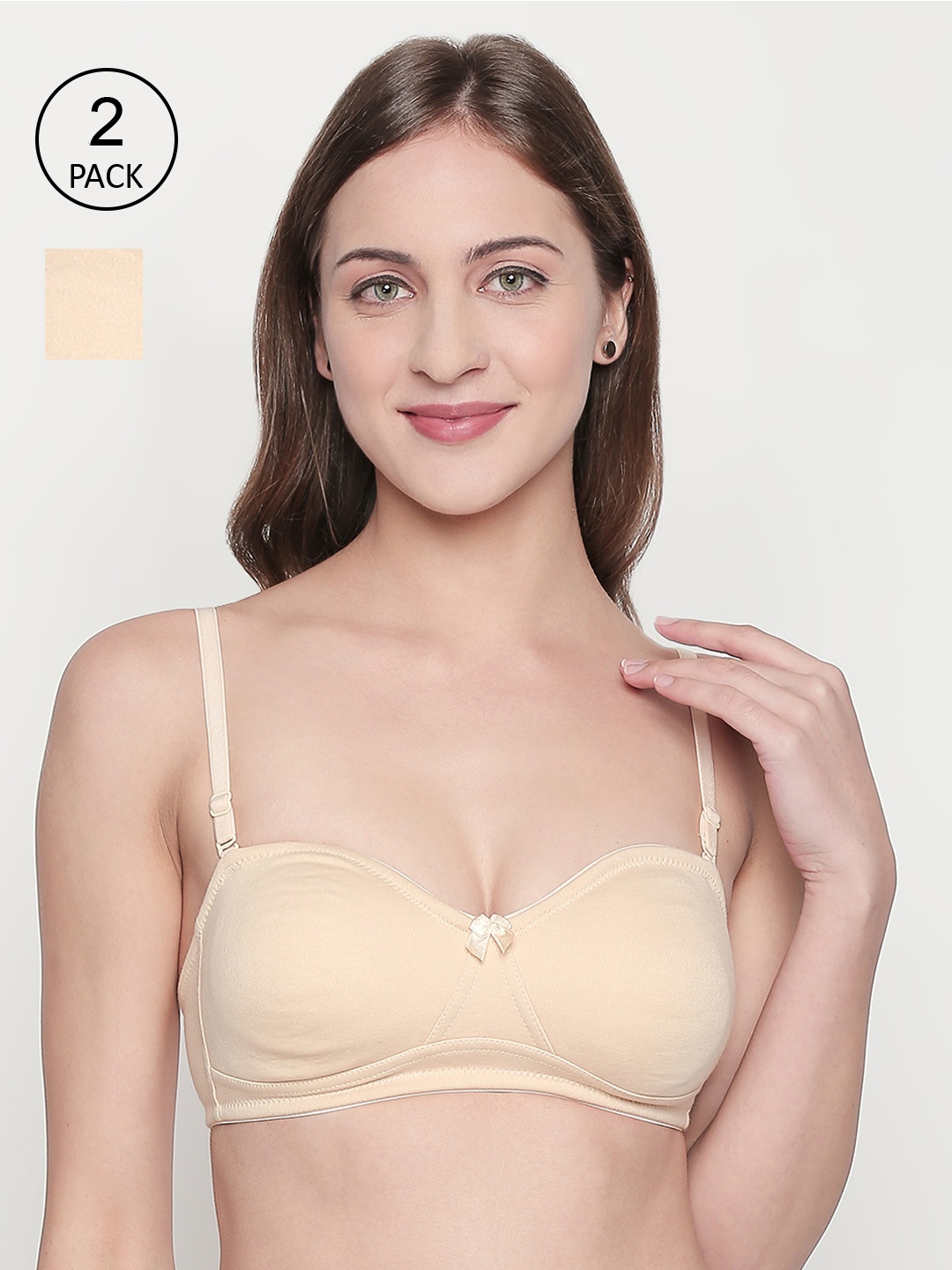 

Lady Love Nude-Coloured Solid Non-Wired Non Padded Balconette Bra LLBR8082