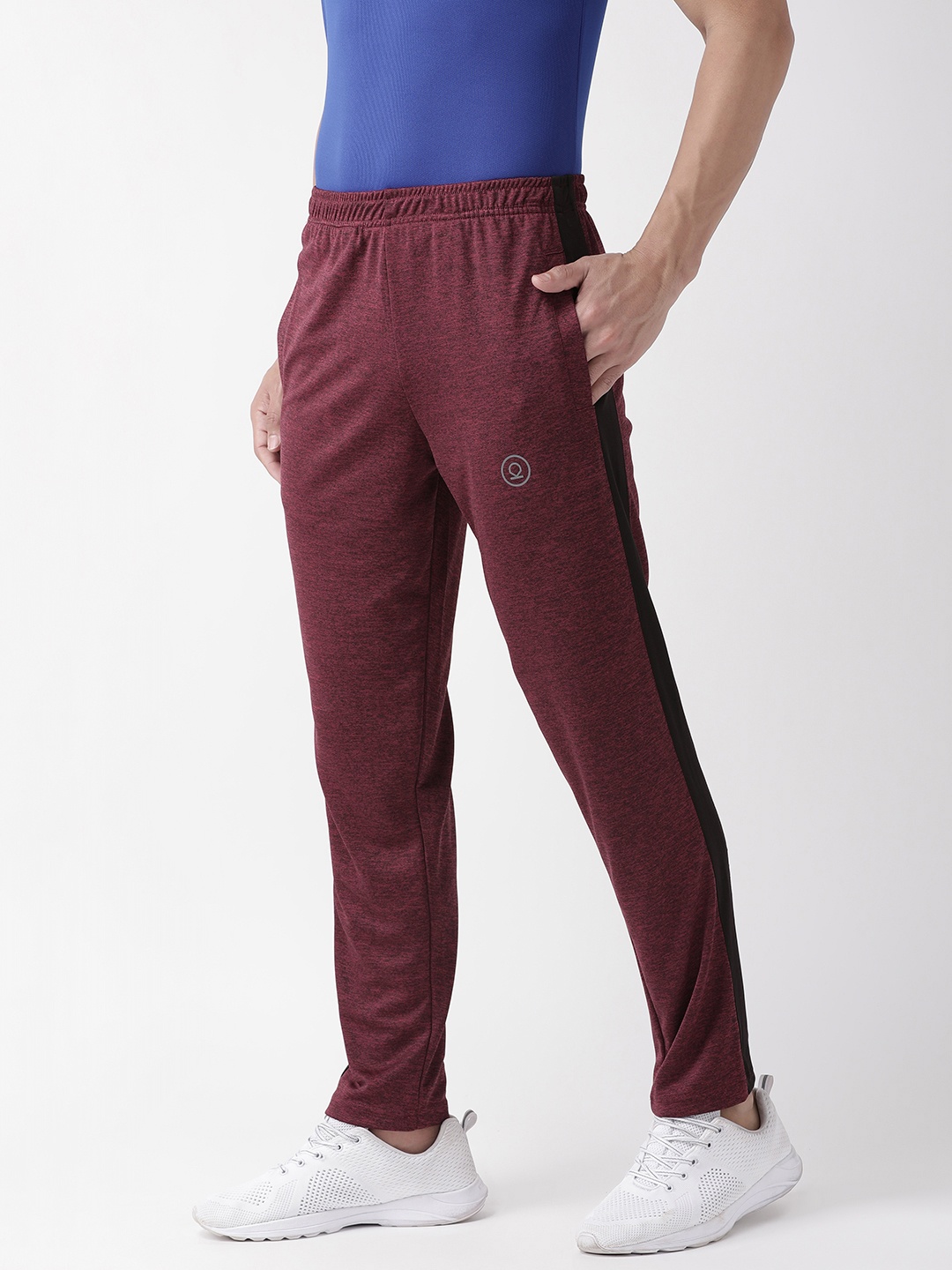 

CHKOKKO Men Maroon Solid Straight Fit Running Track Pants