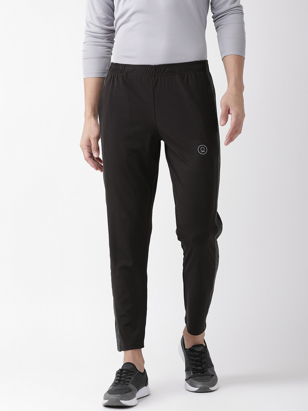 

CHKOKKO Men Black Solid Straight Fit Running Track Pants