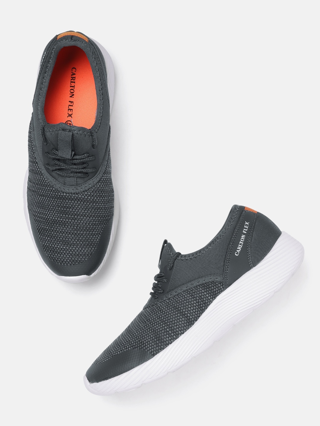 

Carlton London sports Men Grey Woven Design Running Shoes