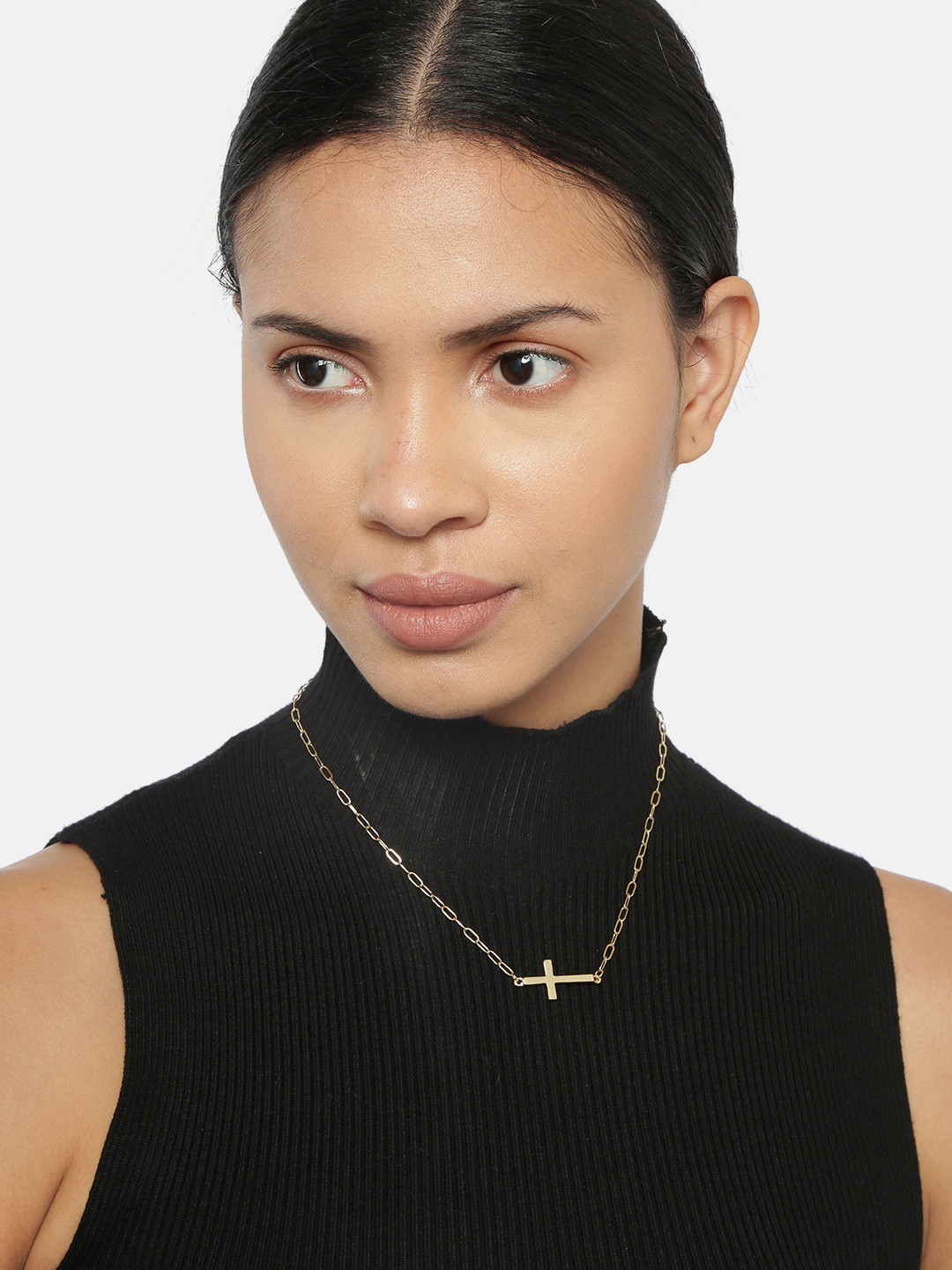 

Ayesha Gold-Plated Cross Charm Necklace