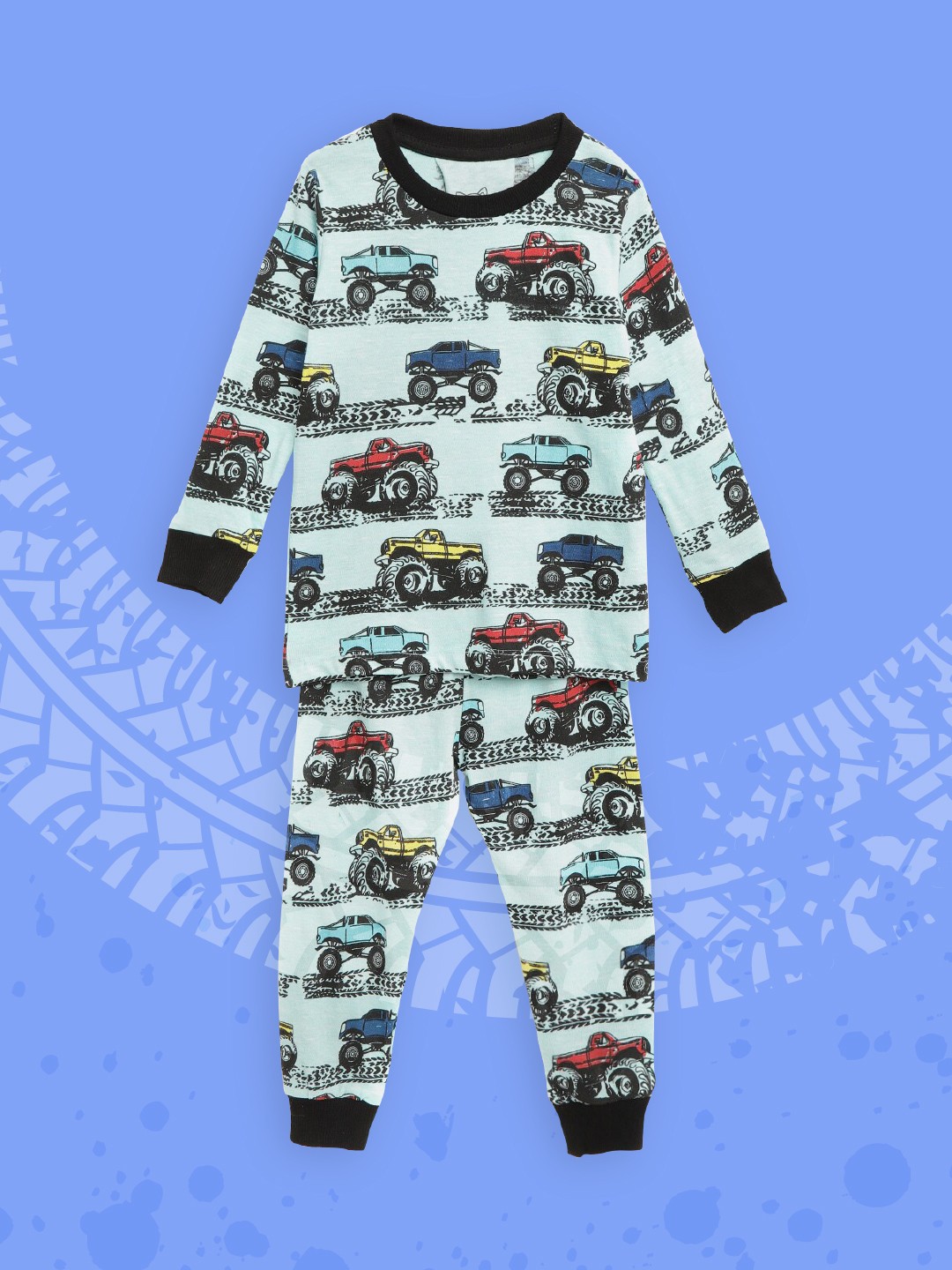 

Lazy Shark Boys Blue & Black Printed Night Suit