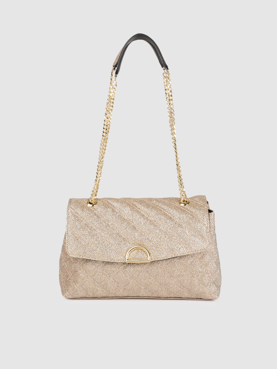 

Accessorize Gold-Toned Textured Sling Bag Cum Shoulder Bag