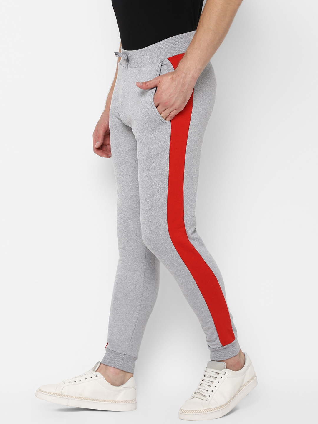 

Urbano Fashion Men Grey Melange Solid Pure Cotton Slim-Fit Joggers