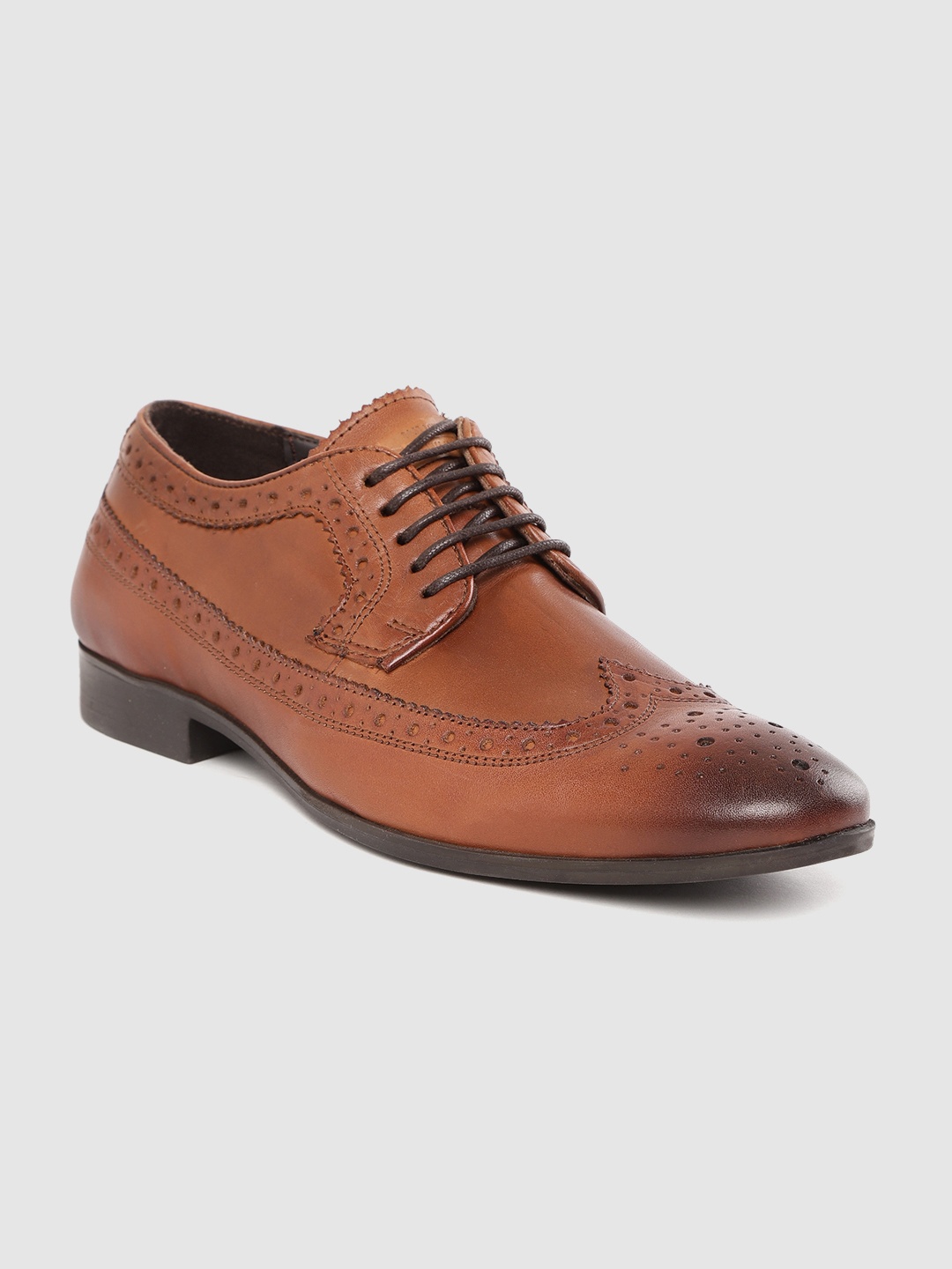 

Lee Cooper Men Brown Formal Brogues