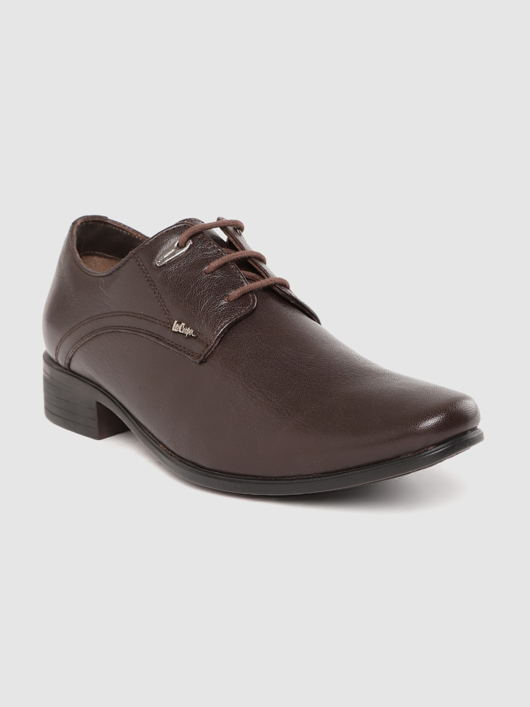 

Lee Cooper Men Coffee Brown Solid Formal Leather Derbys