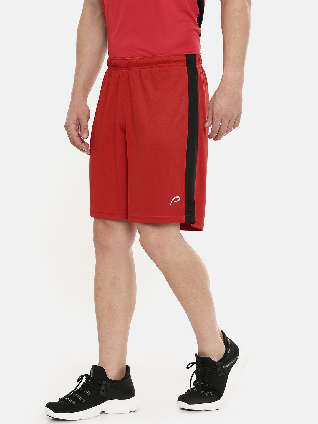 

Proline Active Men Red Solid Regular Fit Pro-Dry Sports Shorts With Side Stripes