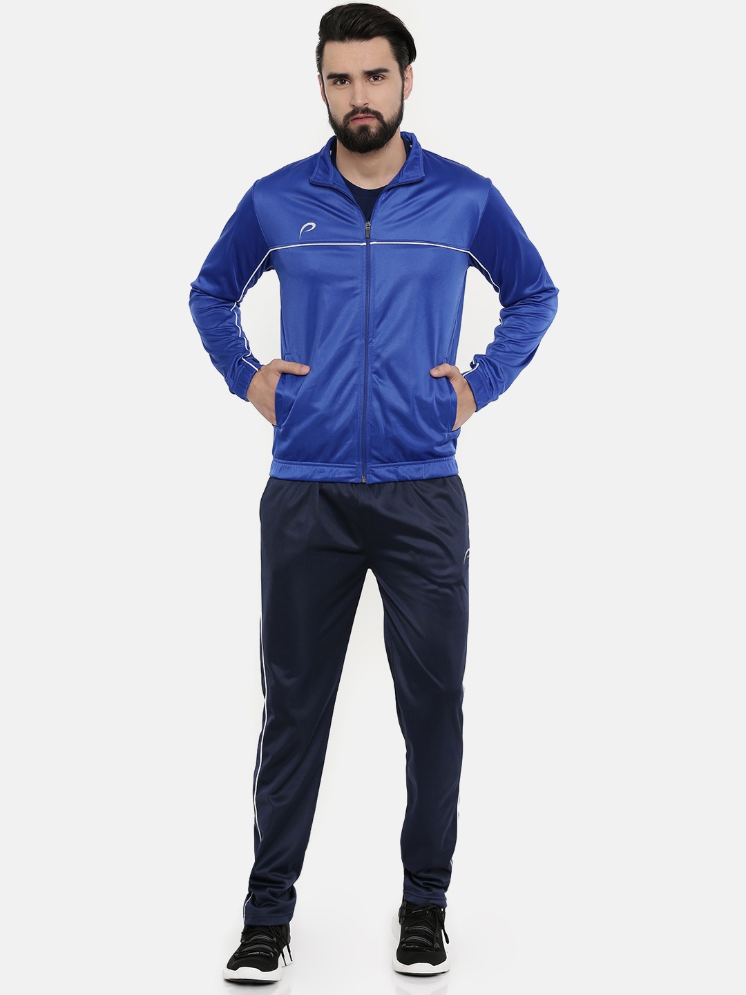 

Proline Active Men Blue Solid Straight-Fit Tracksuit