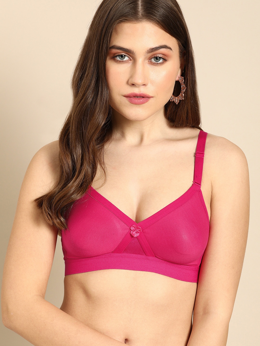 

DressBerry Fuchsia Pink Solid Non-Wired Non Padded Everyday Bra DB-WOND-BRA-006D